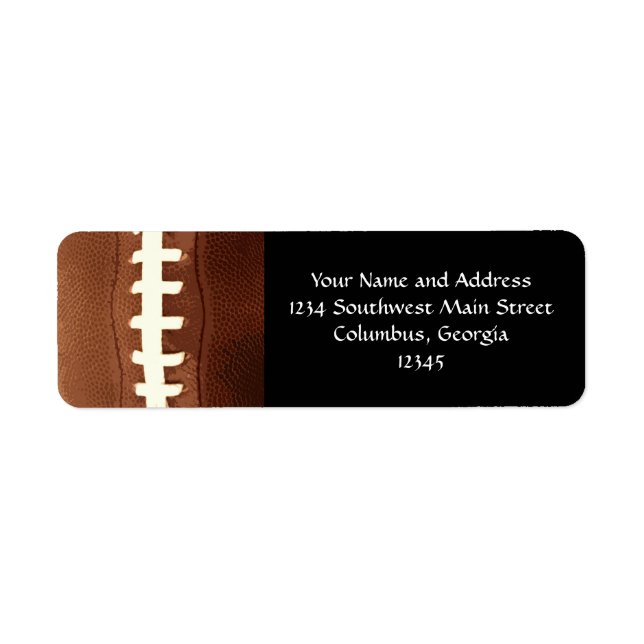 Football Laces Graphic Return Address Label (Front)