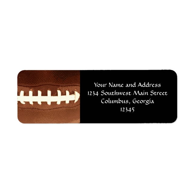 Football Laces Graphic Return Address Label (Front)