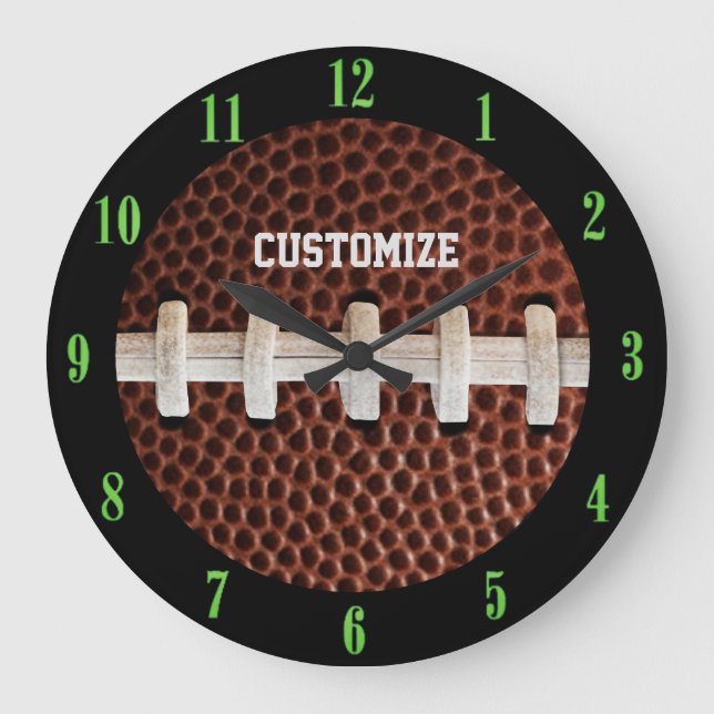 Football Laces Texture Background Large Clock (Front)