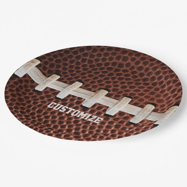 Football Laces Texture Background Paper Plate (Angled)