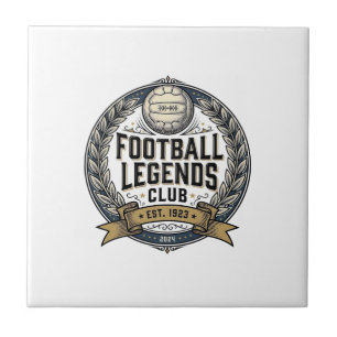 Football Legends Club Vintage Soccer Shirt Design_ Ceramic Tile