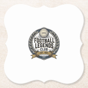 Football Legends Club Vintage Soccer Shirt Design_ Paper Coaster