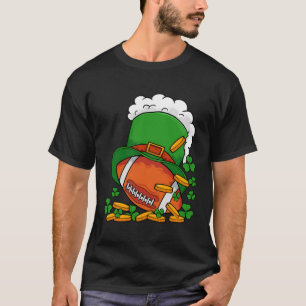 Football Leprechaun Hat Sport Shamrock Leaf St Pat T-Shirt