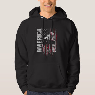 Football Lineman America Flag Offensive Defensive Hoodie