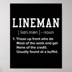 Football Lineman Definition Funny Offensive Linema Poster