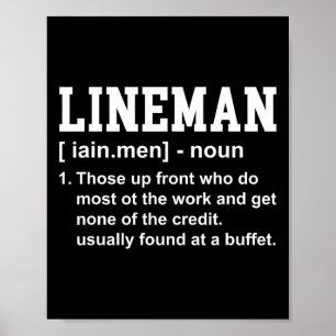 Football Lineman Definition Funny Offensive Linema Poster