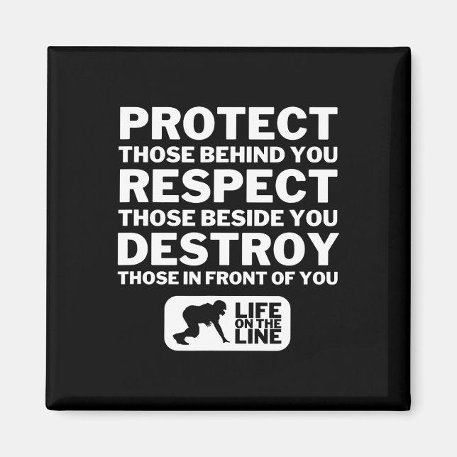 Football Lineman Design - Protect  Magnet (Front)