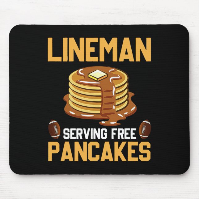 Football Lineman Serving Pancakes Daily Offensive  Mouse Pad (Front)