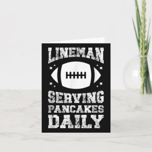 Football Lineman Serving Pancakes Offensive Linema Card