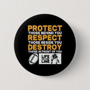 Football Lineman Shirt - Protect 6 Cm Round Badge