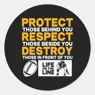 Football Lineman Shirt - Protect Classic Round Sticker