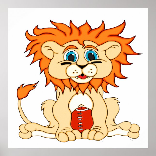 Football Lion Poster (Front)