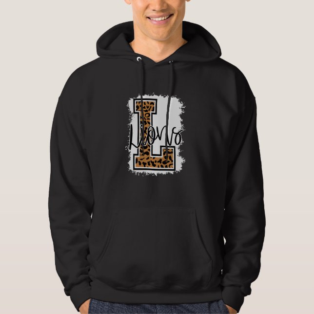 Football Lions School Sports Fan Team Spirit  1 Hoodie (Front)