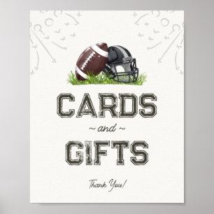 Football Little All Sta Cards and Gifts Party Sign
