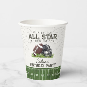 Football Little All Star Touchdown Birthday Party Paper Cups