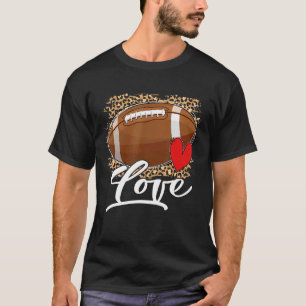 Football Love American Leopard Heart Men Women T-Shirt