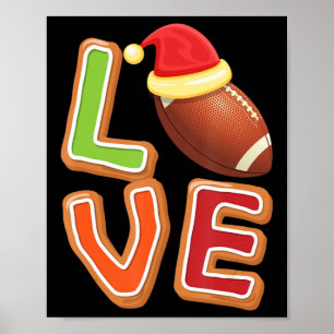 Football Love Christmas Cute Sport Player Xmas Paj Poster