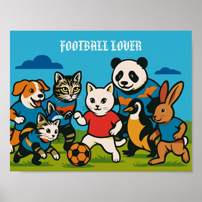 FOOTBALL LOVER Animal Themed Wall Art décor (Front)