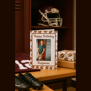 Football Lover Birthday Greeting Photo Card