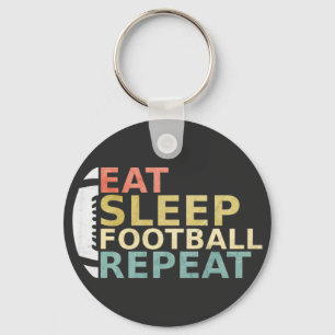 Football Lover Eat Sleep Football Repeat Key Ring