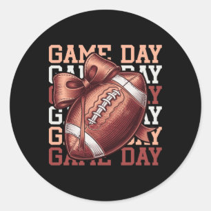 Football Lovers Game Day Season Football Fan Men W Classic Round Sticker