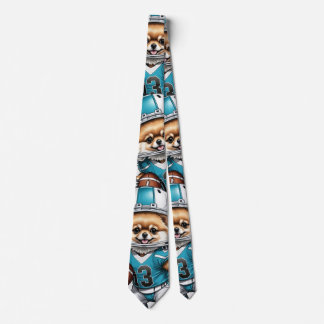 Football Lover's Pomeranian Men's Tie