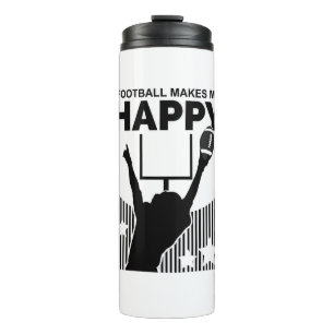 Football Makes Me Happy Thermal Tumbler
