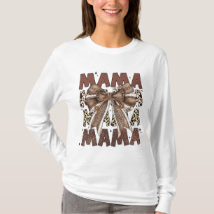 Football Mama Bow, Fall Coquette Bow T-Shirt