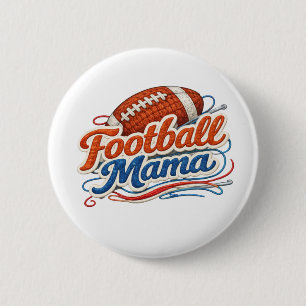 Football Mama Button Pin