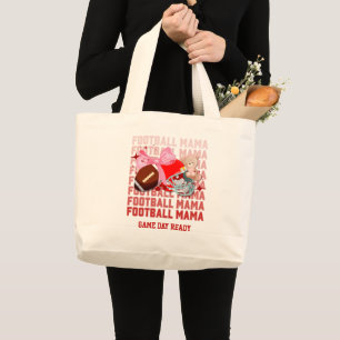 FOOTBALL MAMA Coquette Mum Large Tote Bag