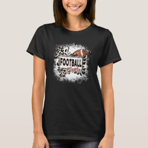 Football Mama leopard bleached Football game day T-Shirt
