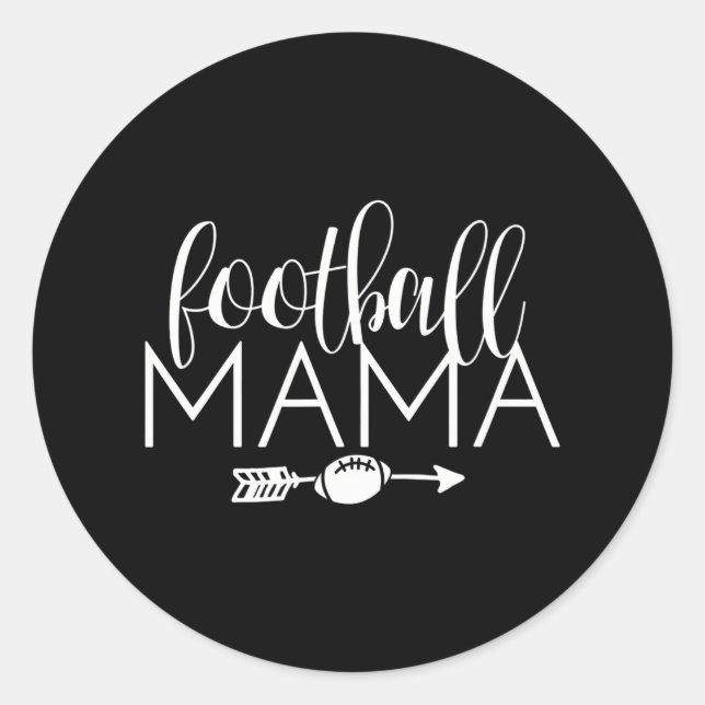 Football Mama Proud Sports Mum Game Day Classic Round Sticker (Front)