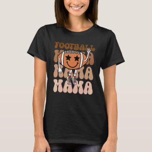 Football Mama Vintage Style Peace Hand Love Mum Mo T-Shirt