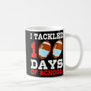 Football Masks Fun 100 Days of School Teacher Boy Coffee Mug