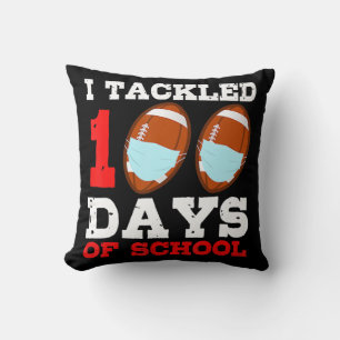 Football Masks Fun 100 Days of School Teacher Boy Cushion