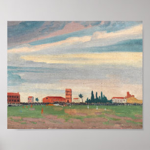 Football Match at Collioure   James Dickson Innes Poster