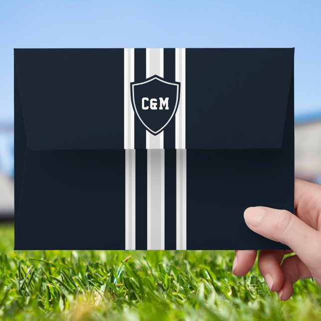 Football Match Sports Lovers Wedding Monogram Envelope (Creator Uploaded)