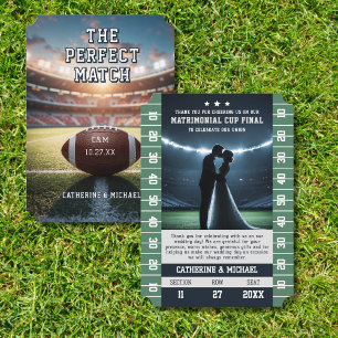 Football Match Sports Lovers Wedding Thank You Card