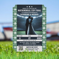 Football Match Ticket QR Code Wedding With RSVP
