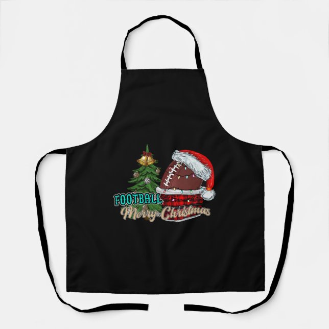 Football Merry Christmas Apron (Front)