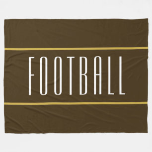 FOOTBALL Modern Yellow Stripes On Dark Brown Fleece Blanket