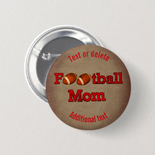 Football Mom Cute Personalized 6 Cm Round Badge