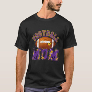 Football Mom Football Leopard Purple Gold For Moth T-Shirt