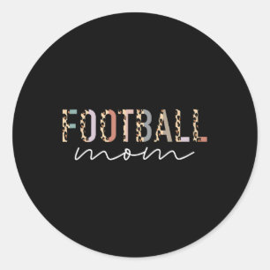 Football Mom Gifts Leopard Print Football Mama Mot Classic Round Sticker
