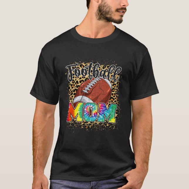 Football Mom Leopard Print Mother s Day Sport T-Shirt (Front)