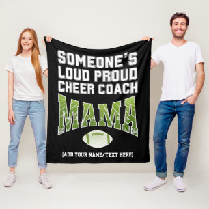 Football Mom SOMEONE'S LOUD PROUD CHEER COACH MAMA Fleece Blanket