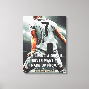 Football Motivation Poster Dream Quote Sports Wall Canvas Print