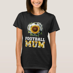 Football Mum 2023 Sunflowers Daffodils Soccer moth T-Shirt