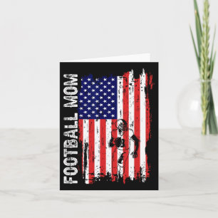 Football Mum American Flag Patriotic Mum 4th Of Ju Card