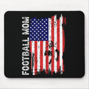 Football Mum American Flag Patriotic Mum 4th Of Ju Mouse Pad